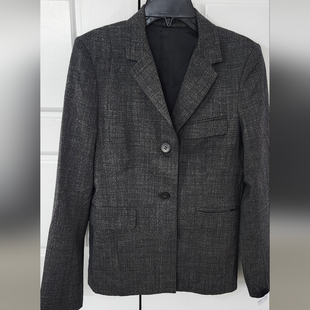 Theory $435 100% Wool Blazer Size 8 Charcoal Grey